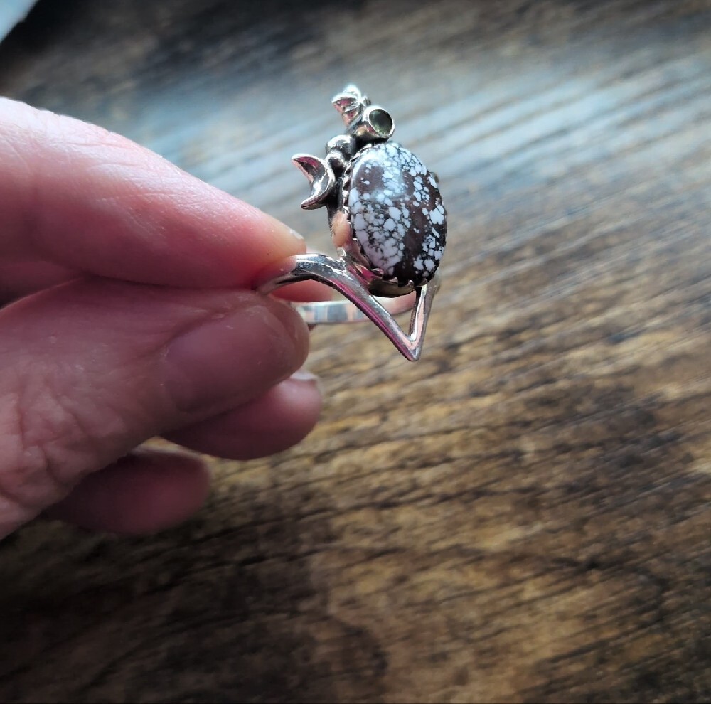 Silver Wild Horse Jasper Stone Ring - Picture 5 of 14
